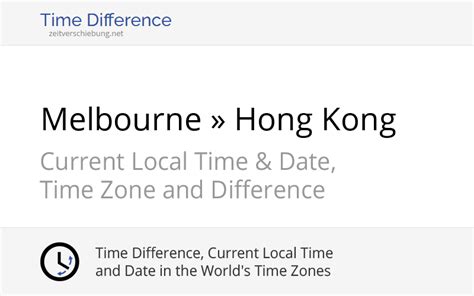 hong kong melbourne time difference|Time difference between Melbourne, Australia and Hong Kong, .